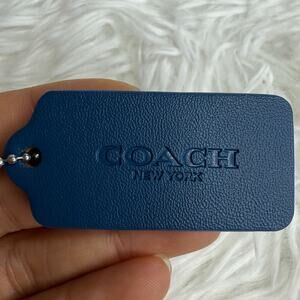 2" COACH Blue Fob Bag Charm Hang tag Hangtag